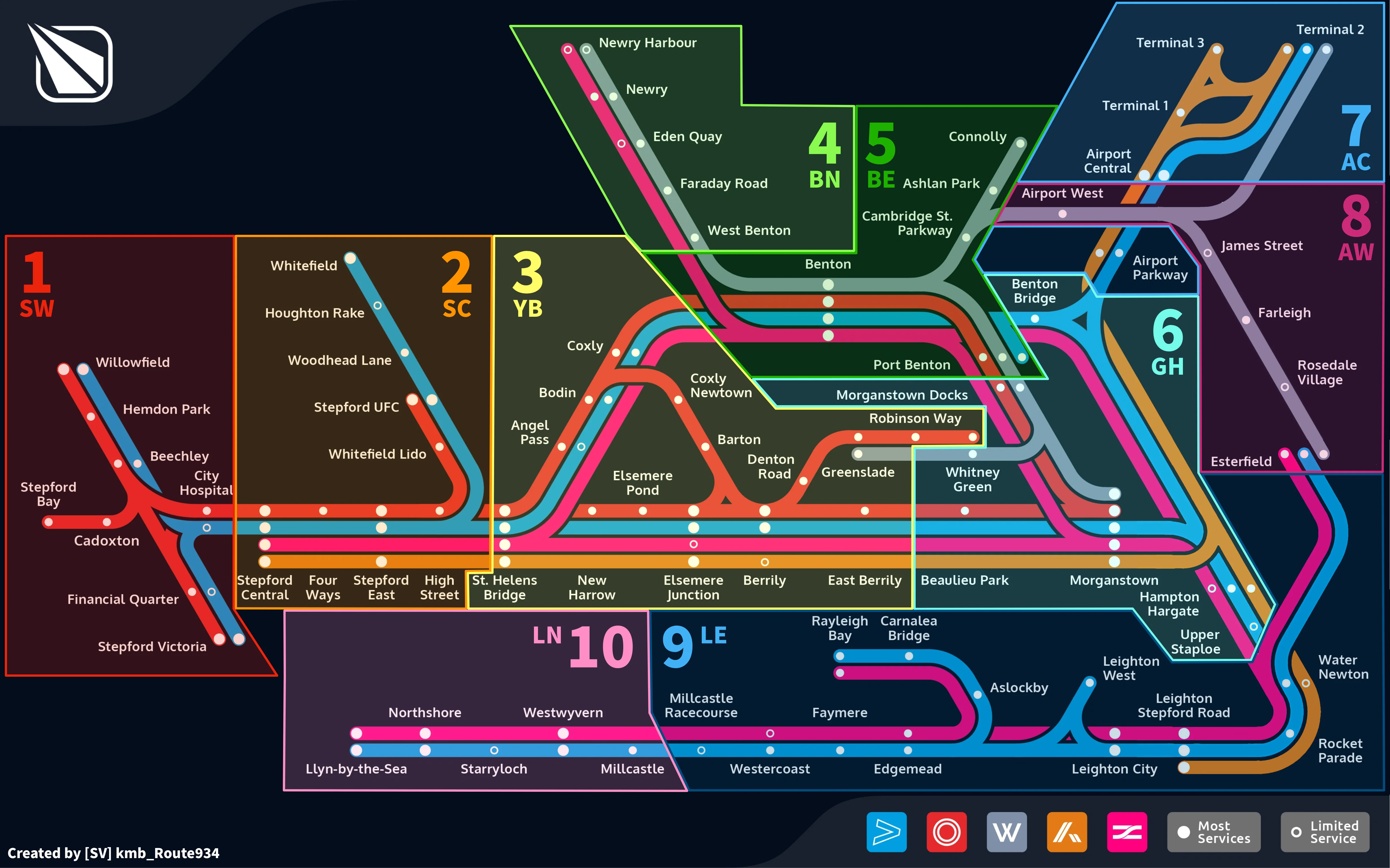 Stepford County Railway Network Map